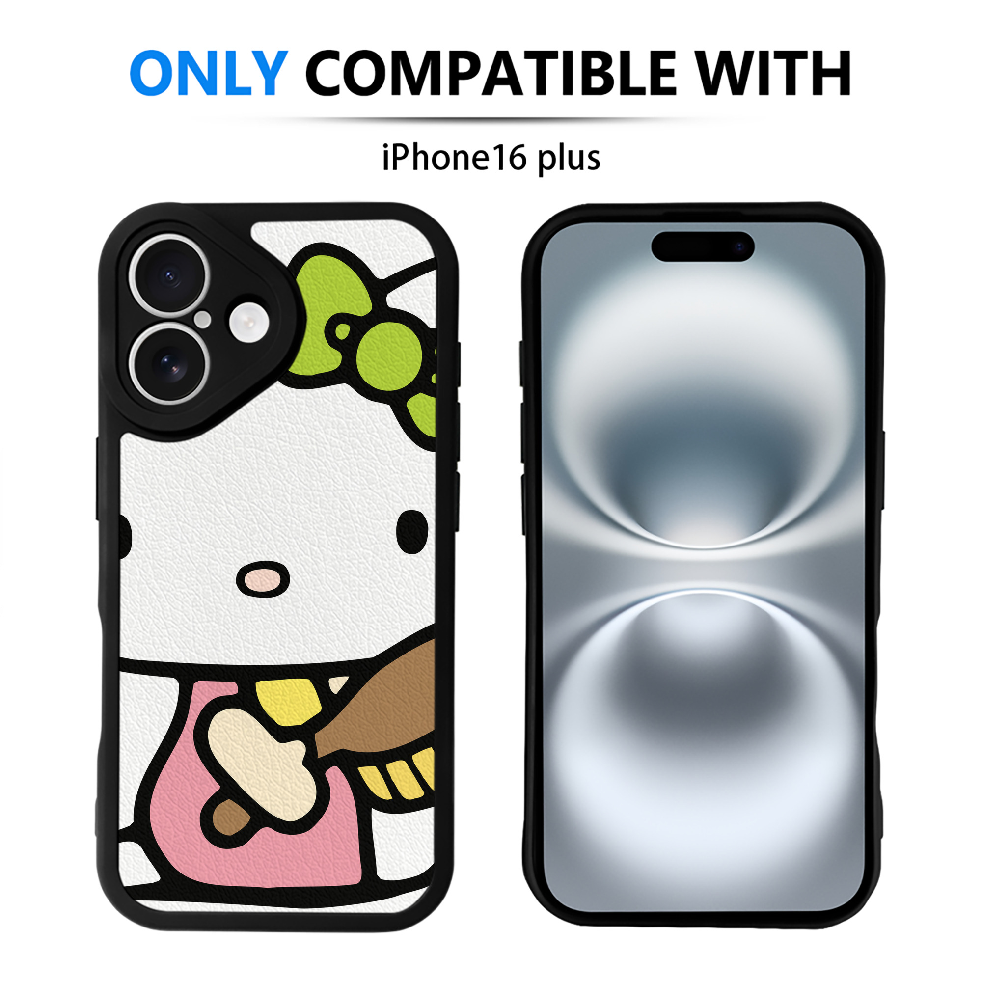 （画像用） Hello Kitty ハローキティ 【iPhone 16シリーズ対応】シリコンスマホケース（レザー調） 材質：シリコン